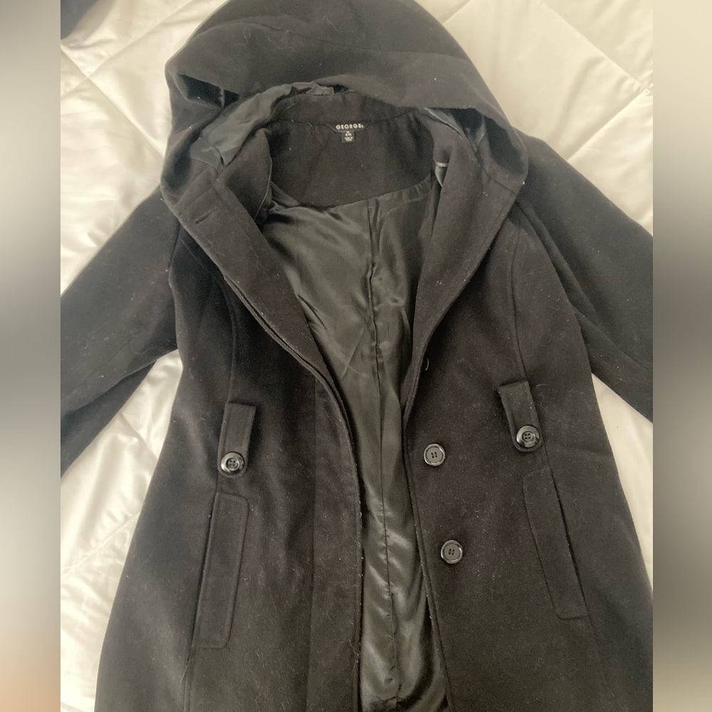 Black wool pea coat
